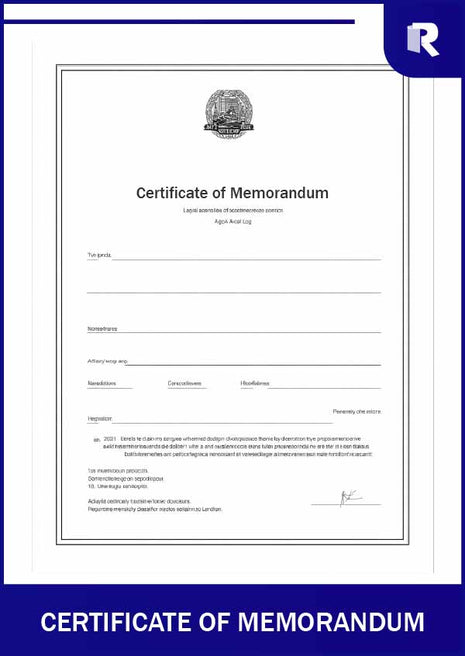Certificate of memorandum – Express Apostille service