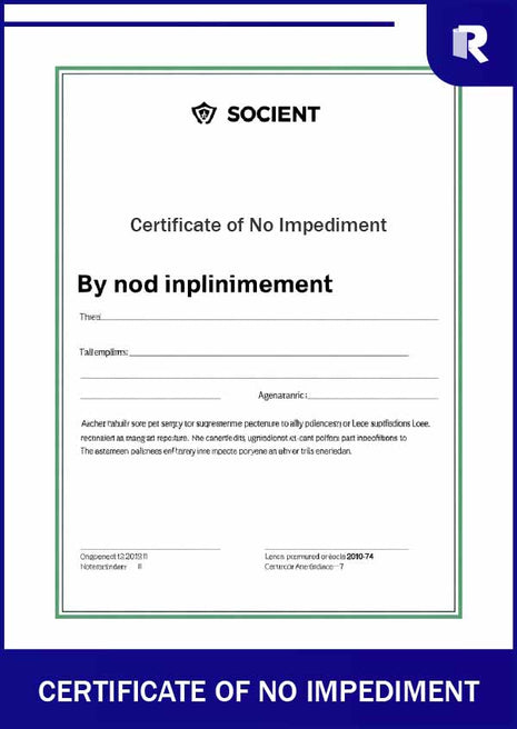 Certificate of no impediment – Express Apostille service