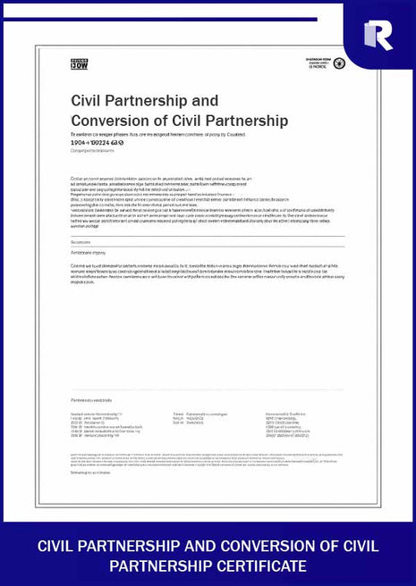 Civil Partnership and Conversion of Civil Partnership Certificate – Express Apostille service
