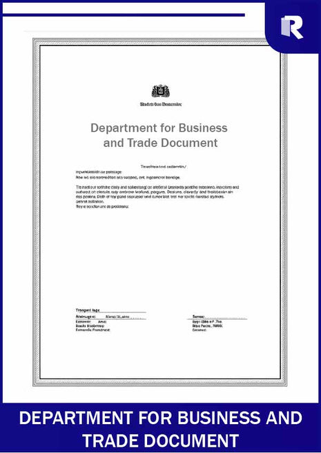 Department for Business and Trade document – Express Apostille service