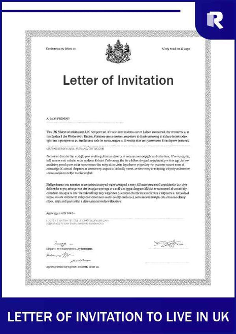 Letter of invitation (to live in UK) – Express Apostille service