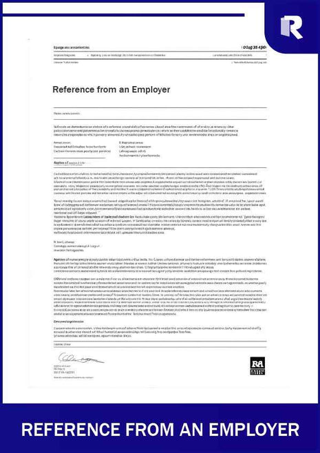 Reference from an employer – Express Apostille service