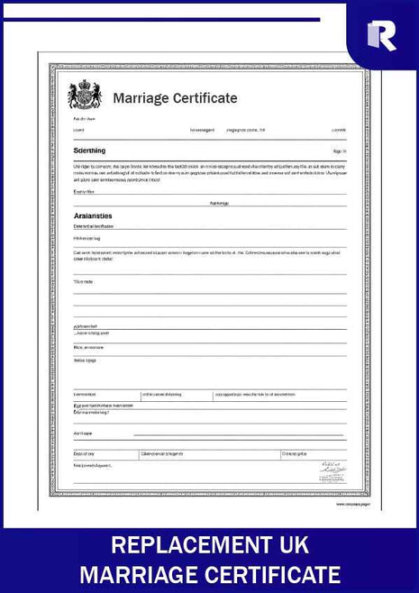 Replacement UK Marriage Certificate + Express Apostille