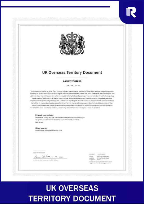 UK Overseas Territory document – Express Apostille service